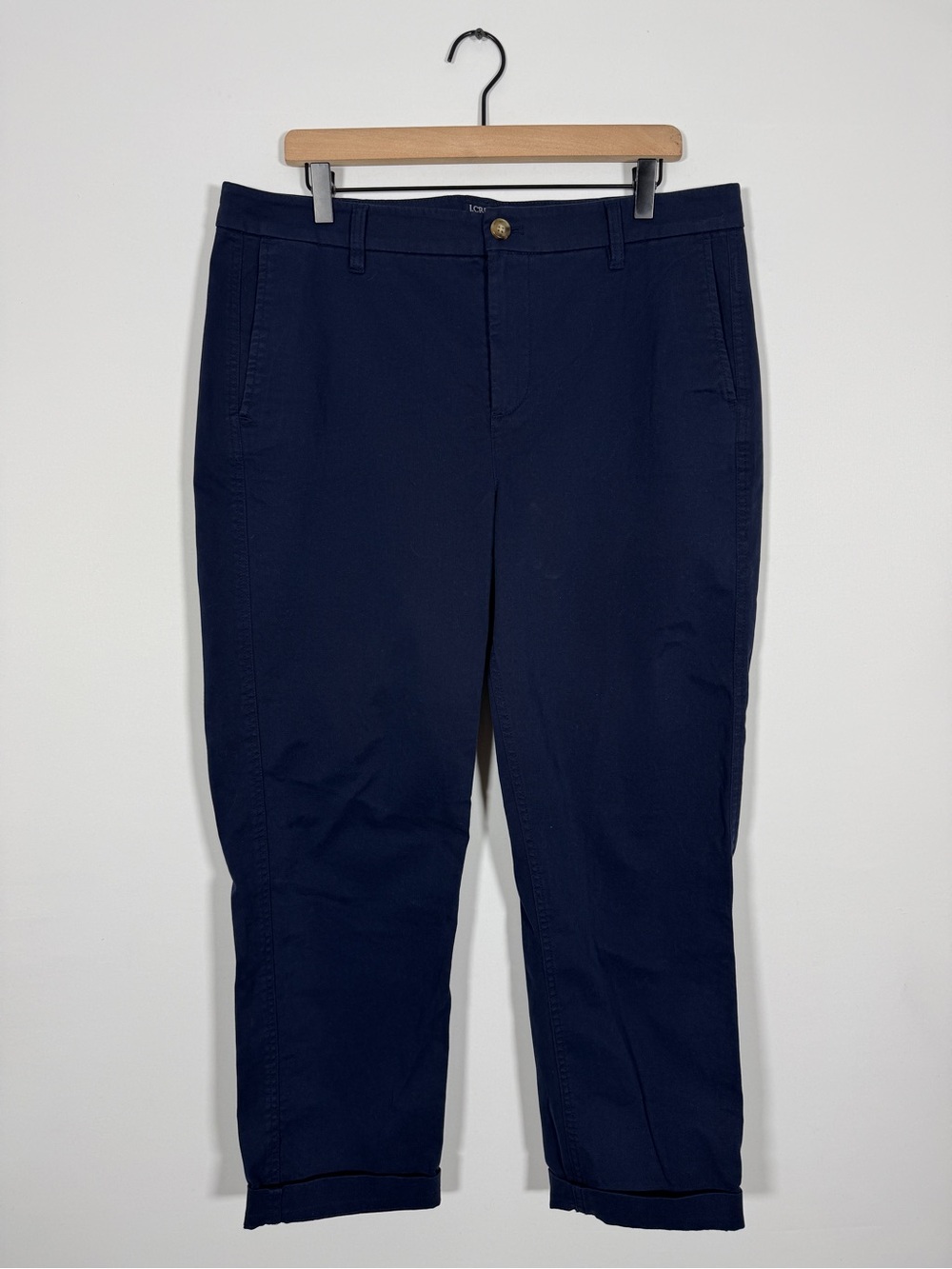 WP147 {J. Crew} "High Rise Girlfriend Chino" Navy Blue Tapered Straight Pants